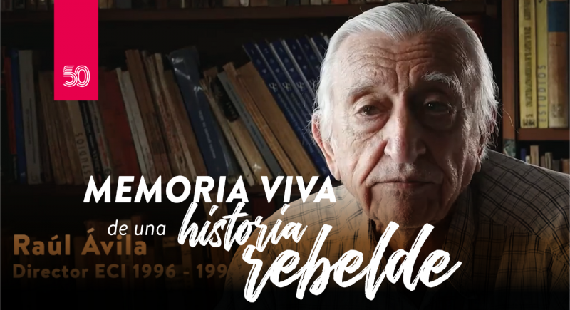 Imagen del director Raúl Ávila. Titulo de la serie Memoria Viva de una historia rebelde